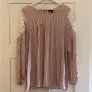 Pink Stripe Flowy Blouse